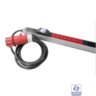 REM Верт блок розеток Rem-3x16, 3 фазы 16A, инд, 48 C13, 1420 мм, вх IEC 309, шнур 3 м(R-3x16-48C13-I-1420-3-3PN)