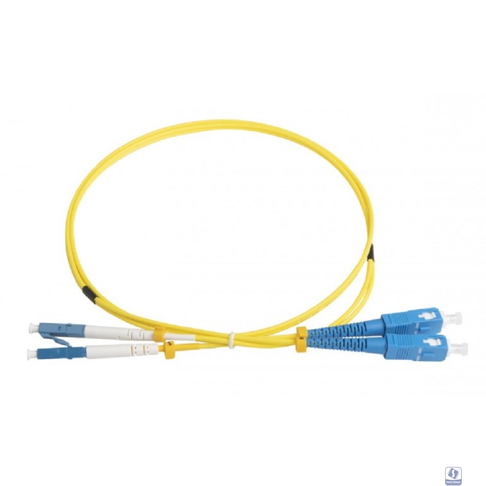 Hyperline FC-D2-9-LC/UR-SC/UR-H-1M-LSZH-YL (FC-9-LC-SC-UPC-1M) Патч-корд волоконно-оптический (шнур) SM 9/125 (OS2), LC/UPC-SC/UPC, duplex, LSZH, 1 м