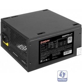 Exegate EX282040RUS-S Блок питания 500W ExeGate 500PPH-LT-S, RTL, 80+, ATX, black, APFC, 12cm, 24p, (4+4)p, 5*SATA, 3*IDE, с защитой от выдергивания