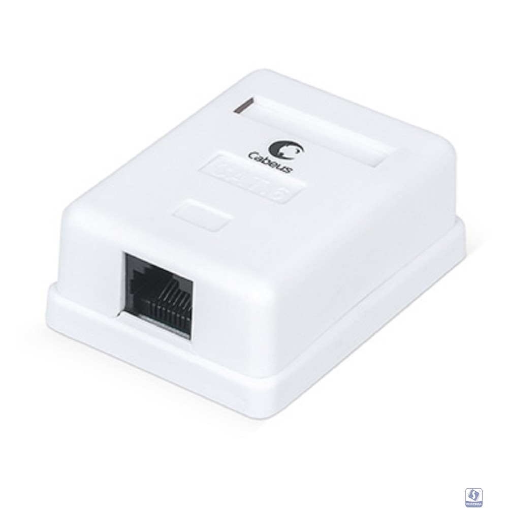 Cabeus WS-8P8C-Cat.6-1 Розетка компьютерная RJ-45(8P8C), категория 6, одинарная, внешняя, Dual IDC