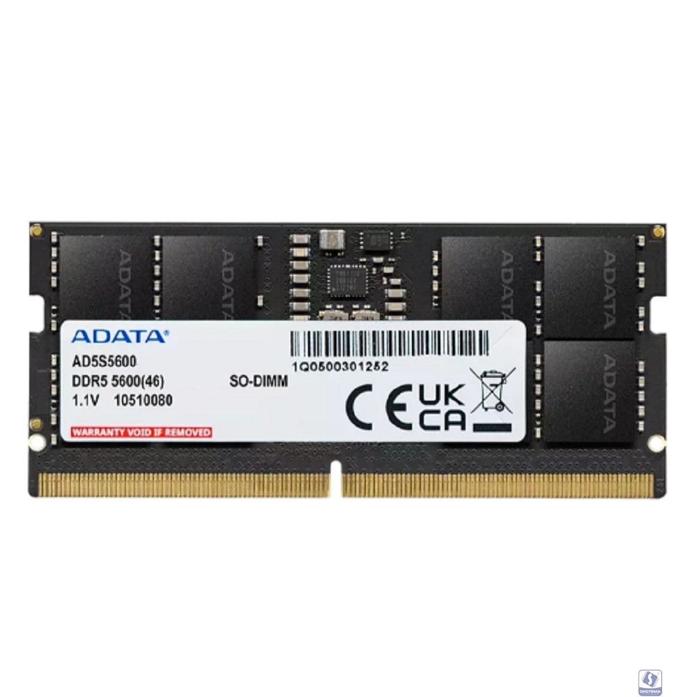 A-data DDR5 16GB 5600MHz AD5S560016G-S RTL PC5-44800 CL46 SO-DIMM 262-pin 1.1В single rank Ret