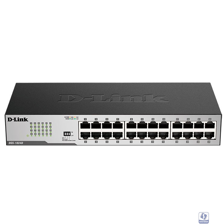 D-Link DGS-1024D/J1A Неуправляемый коммутатор с 24 портами 10/100/1000Base-T 