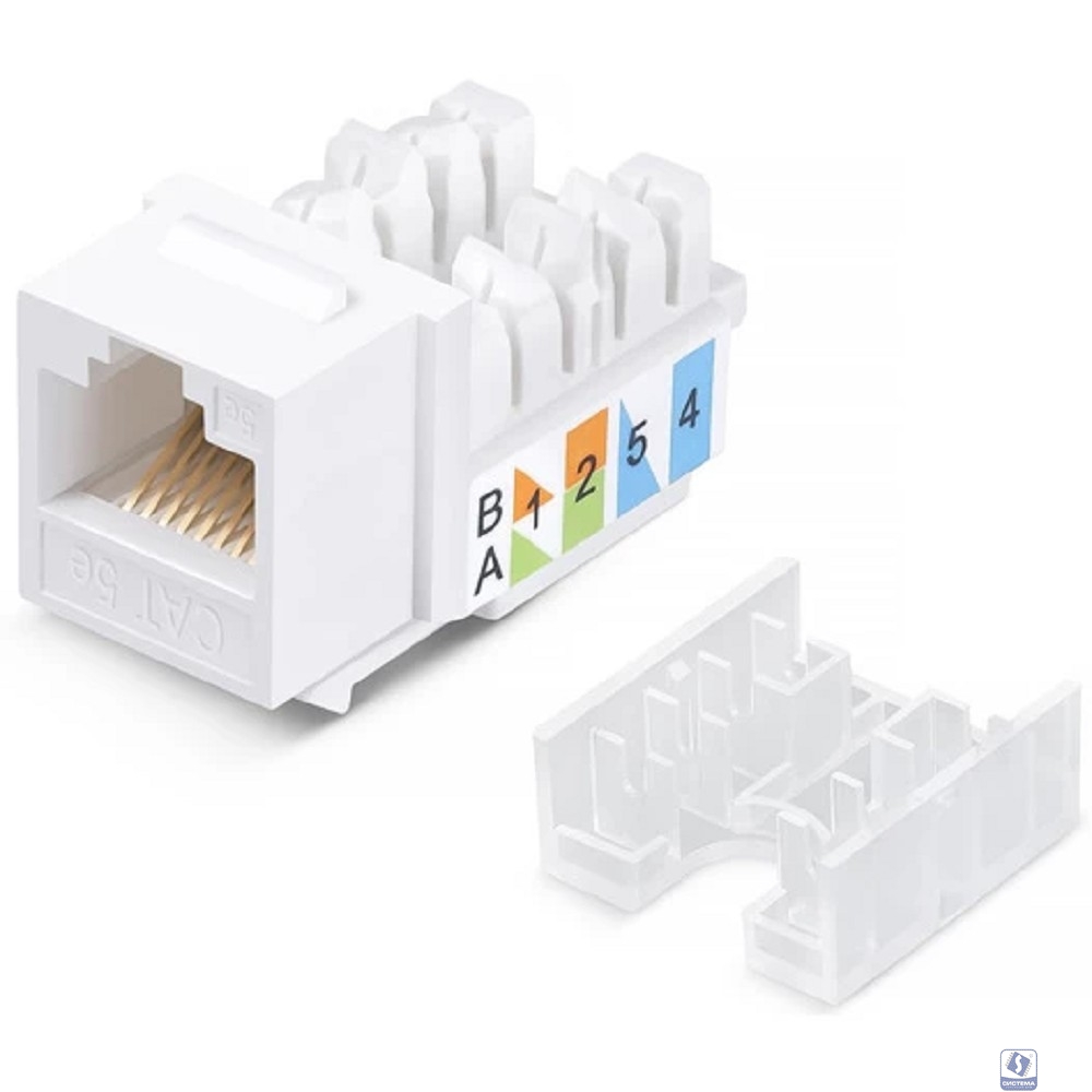 Exegate EX297343RUS Модуль-вставка Keystone Jack RJ-45 ExeGate KJ-8P8C-U-C5e-180-TL (Кат.5e, неэкранированная, 180 градусов, IDC Toolless (без инструмента))