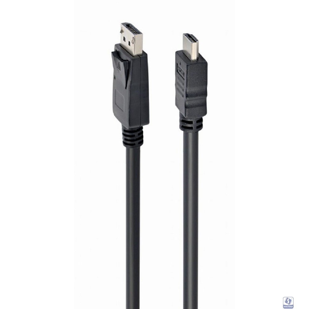 Cablexpert Кабель DisplayPort->HDMI, 10м, 20M/19M, черный, экран, пакет (CC-DP-HDMI-10M)