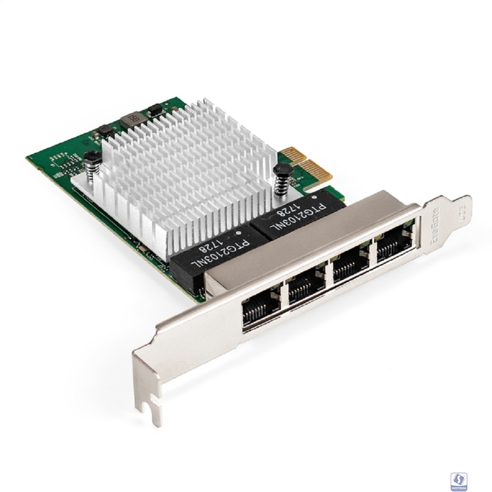 Повреждение упаковки Exegate EX296211RUS Сетевой адаптер ExeGate EXE-564 (PCI-E x1 v2.0, 4xRJ45, UTP 10/100/1000Mbps, Realtek Chipset RTL8111H+ASM1184e)
