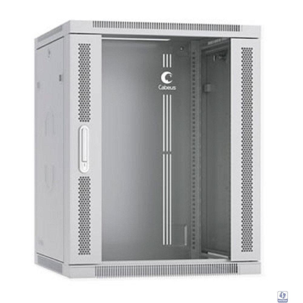 Cabeus SH-05F-15U60/60-R Шкаф телекоммуникационный настенный разобранный 19" 15U 600x600x769mm (ШхГхВ) дверь стекло, цвет серый (RAL 7035)