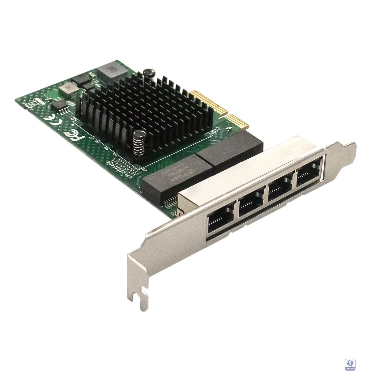 Exegate EX293453RUS Сетевой адаптер ExeGate EXE-BCM5719 (PCI-E x4 v2.0, порты 4xRJ45, 10/100/1000Mbps, Gigabit Chipset Broadcom BCM5719)