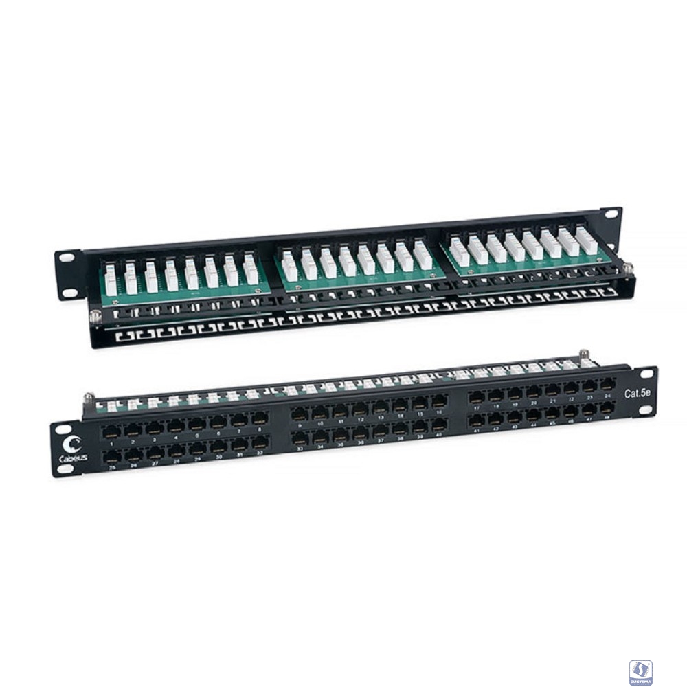CABEUS PLHD-48-CAT.5E-DUAL IDC-1U ПАТЧ-ПАНЕЛЬ ВЫСОКОЙ ПЛОТНОСТИ 19", 1U, 48 ПОРТОВ RJ-45, КАТЕГОРИЯ 5E, DUAL IDC