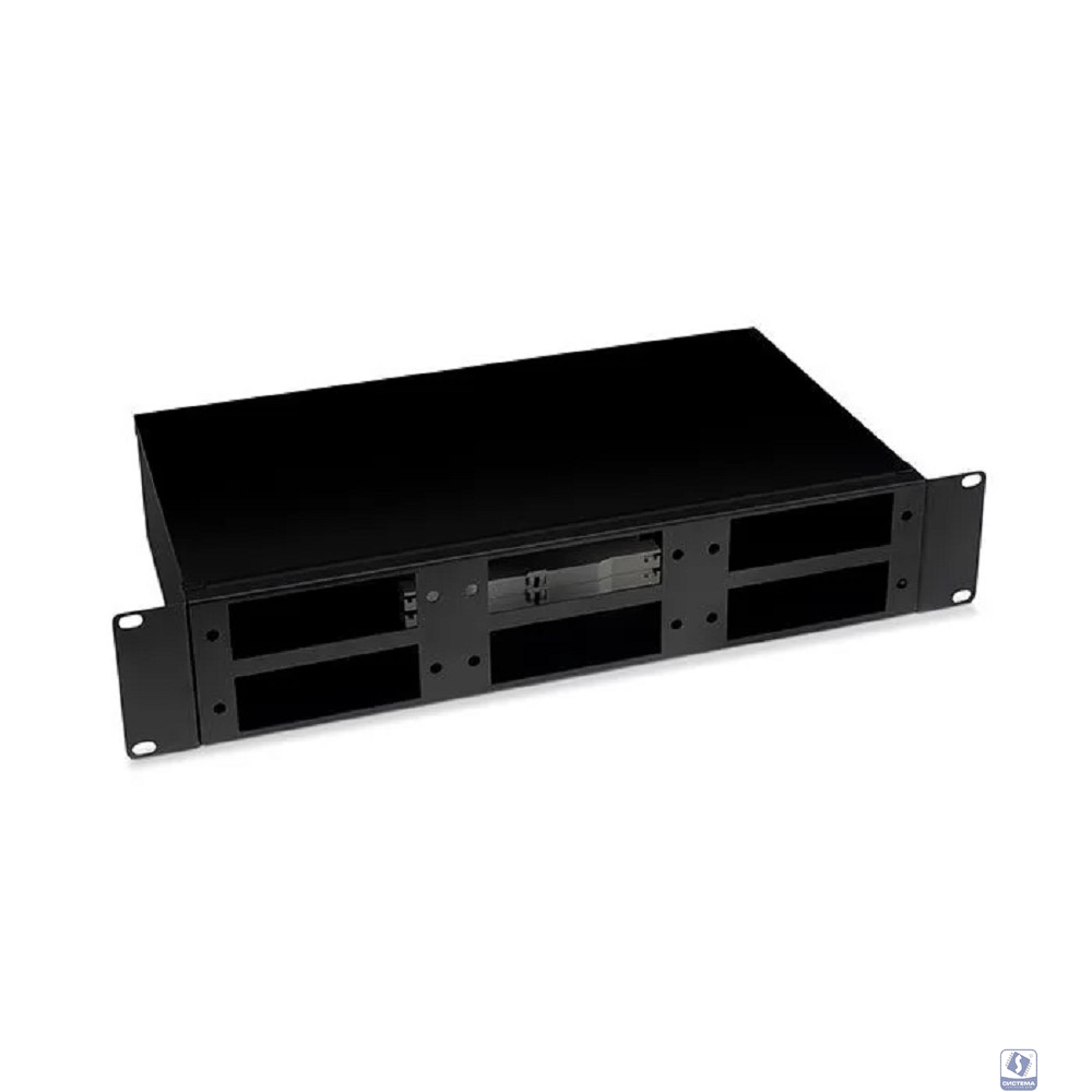 Cabeus FO-19-6FP-BK Кросс бокс оптический 19" 2U на 6 адаптерных панелей, цвет черный