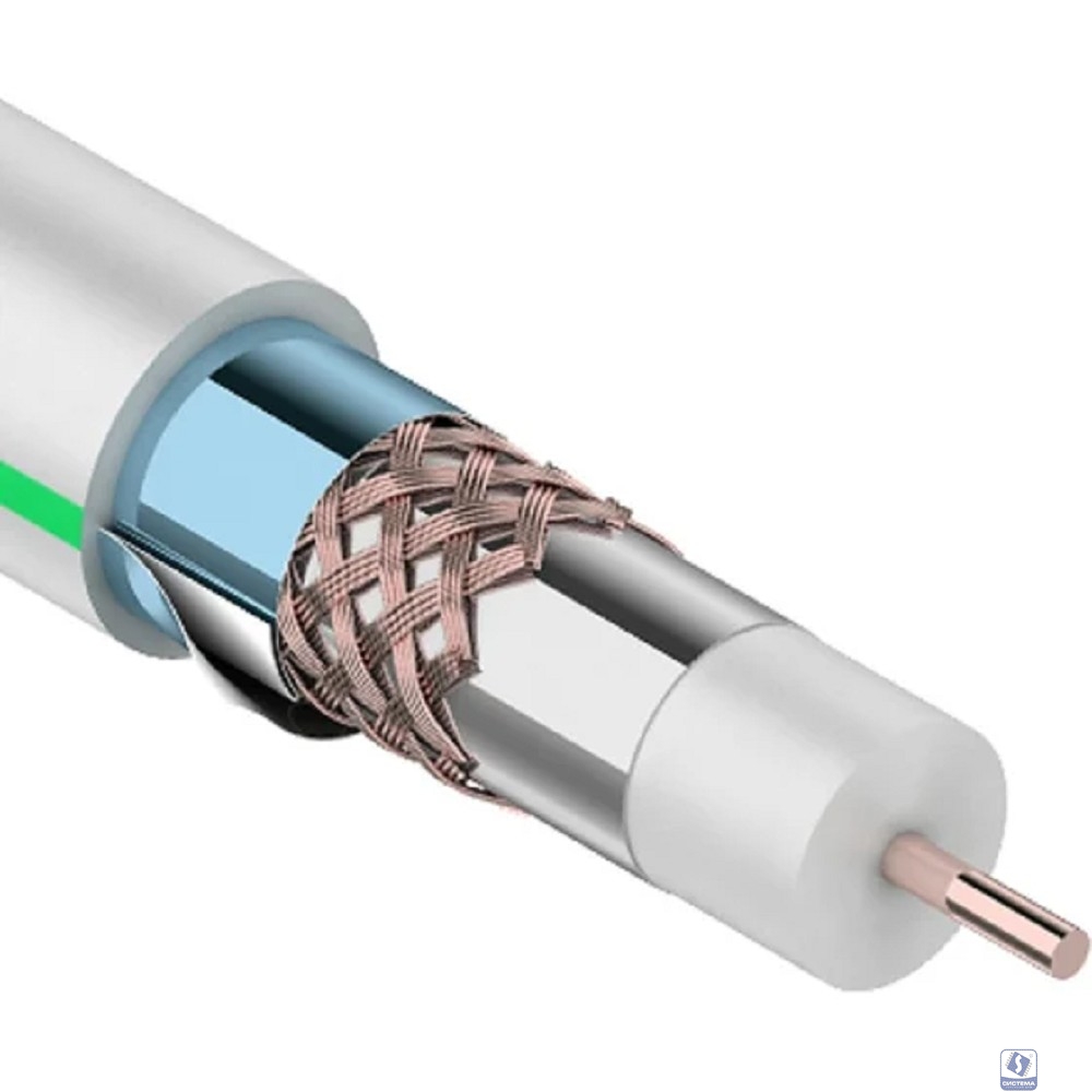 Rexant (01-2241) Кабель RG-6U+CU, (75%), 75 Ом, 100м., белый, (тройной экран), "MASTER" 