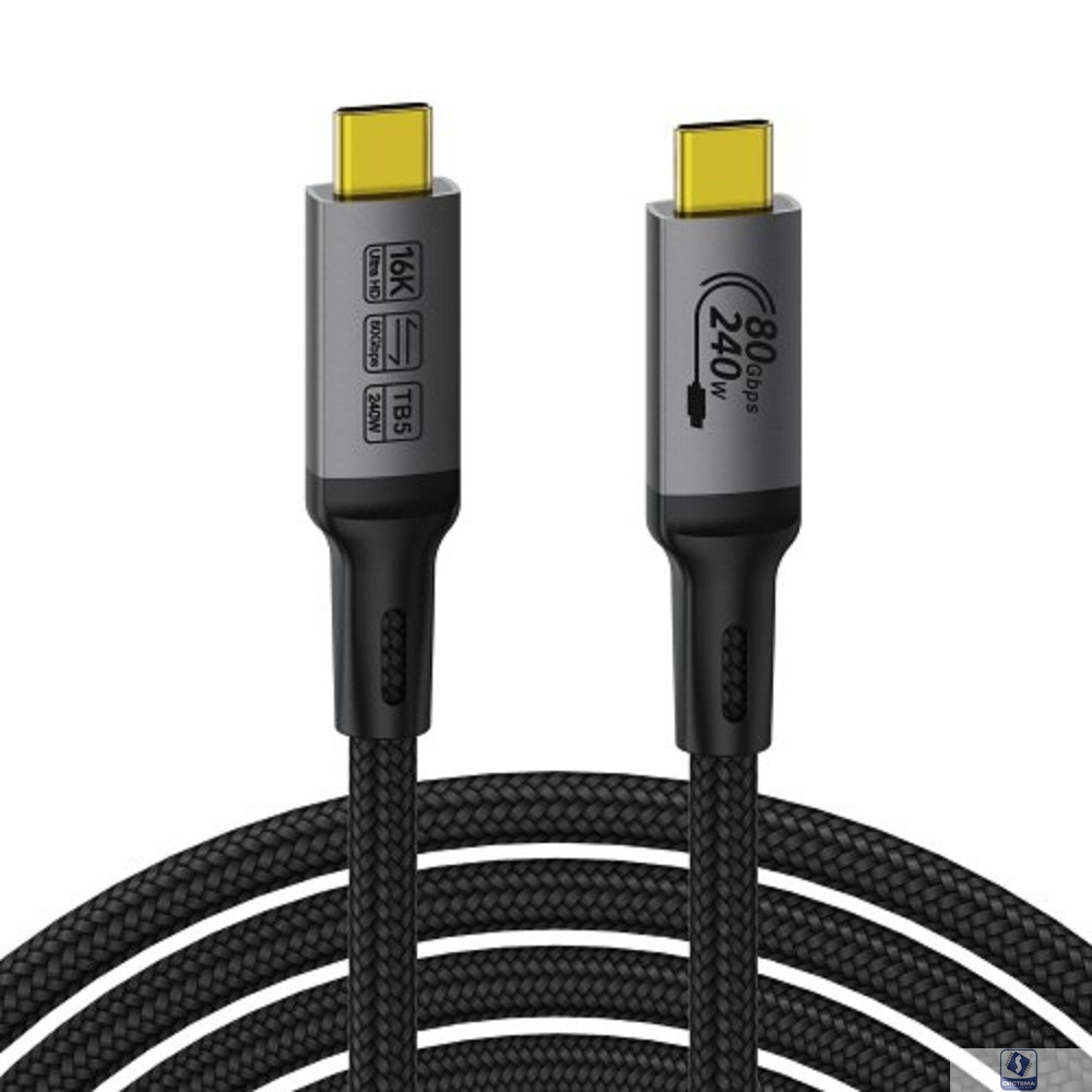 KS-is Кабель TH5 USB-C M USB-C M (KS-944B-1) 80Gbps, 240W, 1м