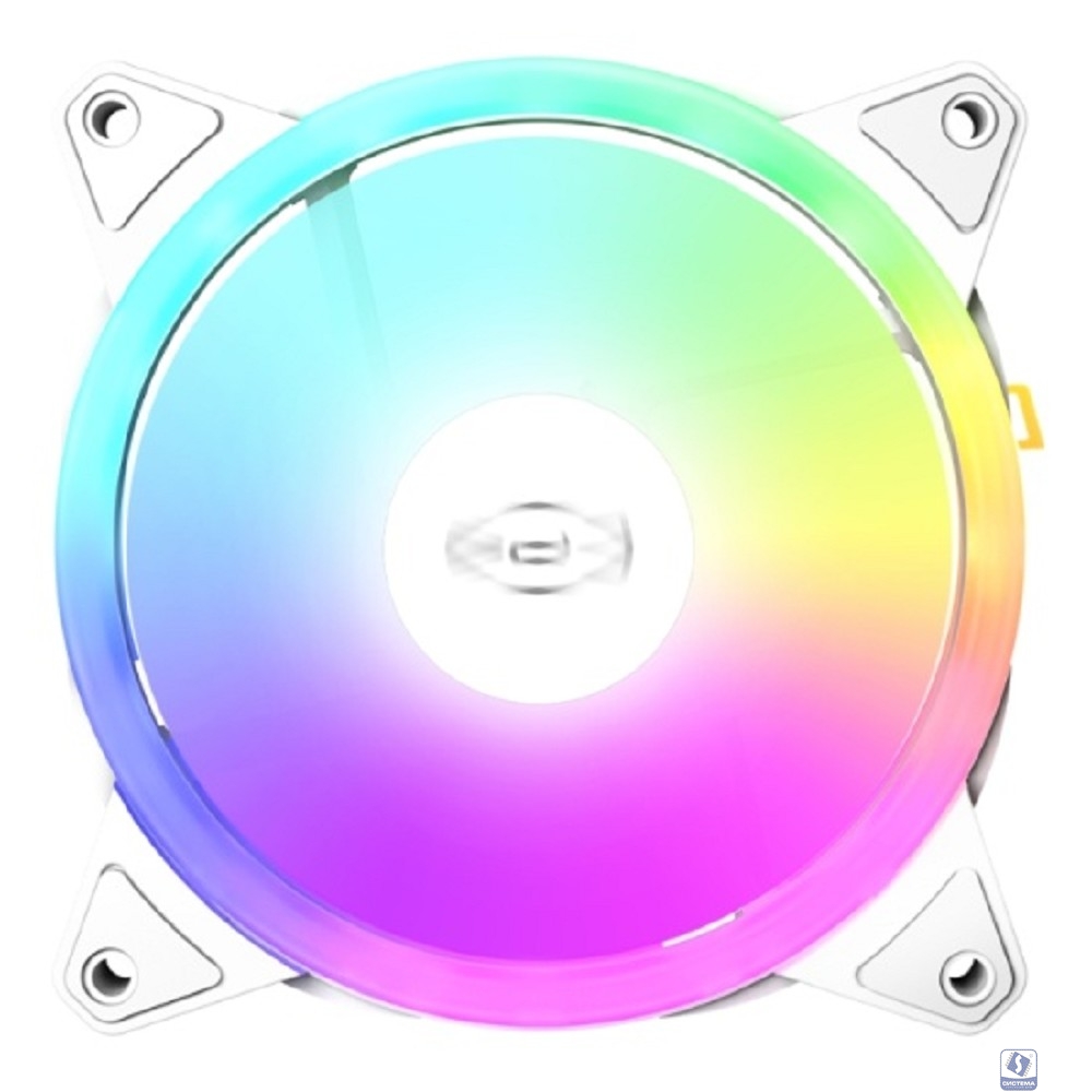 Кулер для корпуса/ PCCooler F3 T120 ARGB WH (120x120x25mm, 4-pin PWM, ARGB, 46CFM, 21.6dBA, 1800RPM, White)