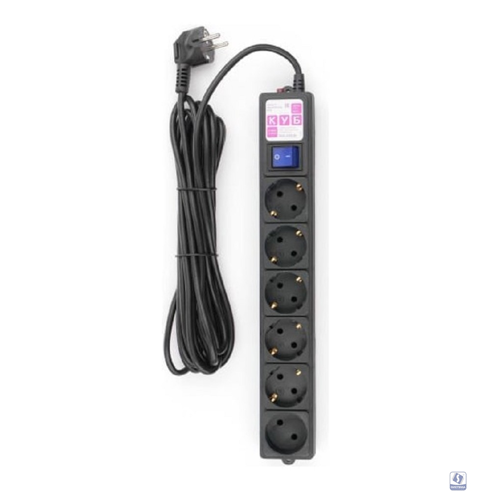 Power Cube Фильтр-удлинитель 5м 6 р 16А SPG6-B5M (21889), черный