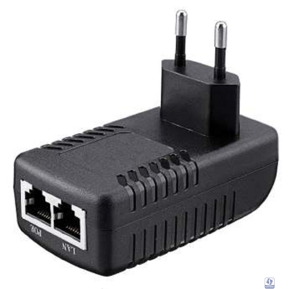 ORIENT SAP-48POE, PoE инжектор питания 24 Вт, AC 100-240V/ DC 48V, 0.5A, вход: RJ45 LAN 10/100, выход: RJ45 PoE тип B (4/5+,7/, совместим с оборудованием PoE IEEE 802.3af, уст.в розетку (29968)