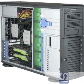 Supermicro CSE-743AC-1K26B-SQ 8x 3.5"/2.5" SAS3/SATA3 Backplane for Hot-Swappable Drives,Whisper-Quiet (<27dB),Front HDD Door Lock &amp; Side Panel Intrusion Switch,Front I/O Ports: 2x US
