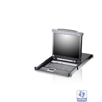 8-портовый KVM-переключатель с ЖК-дисплеем Slideaway/ATEN/ SINGLE RAIL 8P PS/2-USB LCDKVMP 17INCH