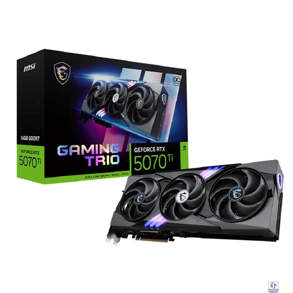 Видеокарта MSI RTX5070Ti GAMING TRIO OC 16GB GDDR7 256bit 3xDP HDMI 3FAN RTL