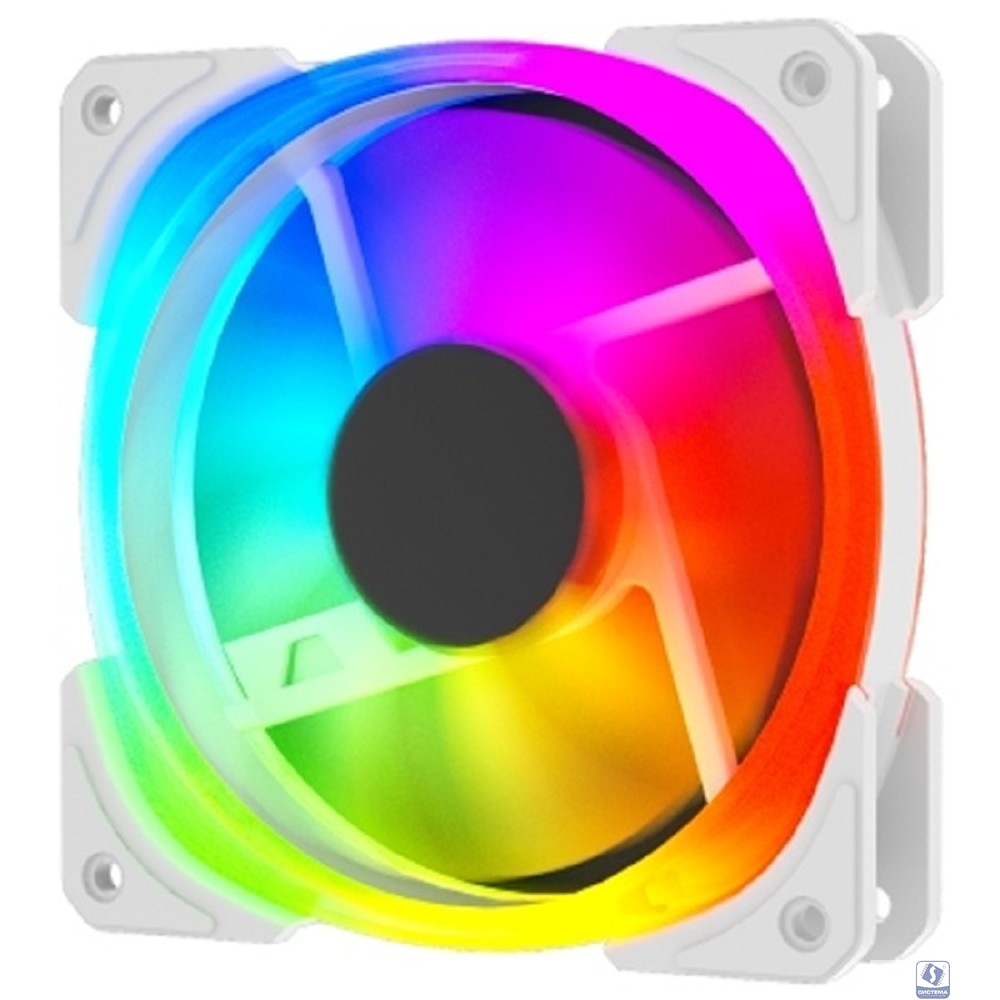 Powercase (CM21-12W ARGB) White 120x120x25mm (PWM, 100шт./кор, 4pin +ARGB Sync, 800-1500±10% об/мин) Bulk