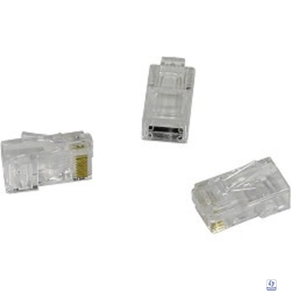 Exegate EX158091RUS Коннектор RJ-45 Кат.5 (V) (8P8C) Exegate под одножильный кабель, золотое напыление (100шт)