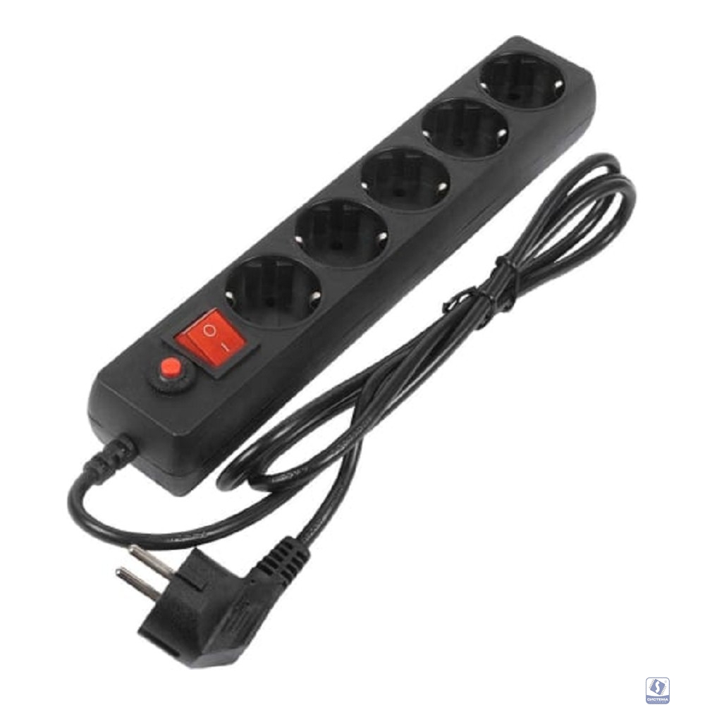 Filum Сетевой фильтр FL-SP3-5-3M-BL, 3 м., черный, 2200 Вт., 5 розеток, коробка 