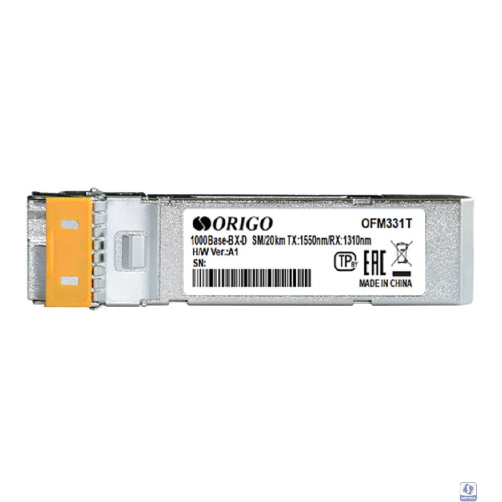 ORIGO OFM331T/20KM/A1A WDM SFP-трансивер, 1000Base-BX-D (Simplex LC), Tx: 1550нм, Rx: 1310нм, одномод, до 20км
