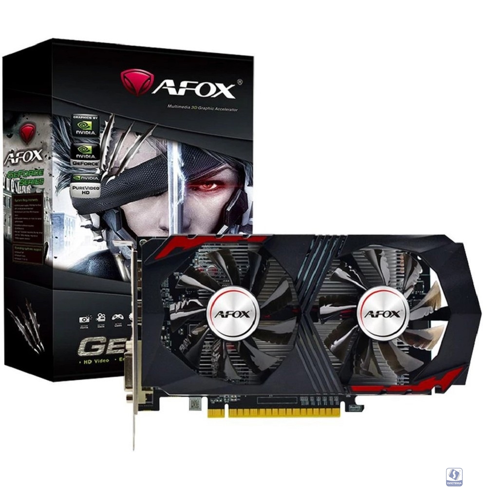 Видеокарта AFOX Geforce GTX1050Ti 4GB GAMING GDDR5 128Bit  DP/DVI/HDMI ATX Dual Fan (AF1050TI-4096D5H2-V6) RTL