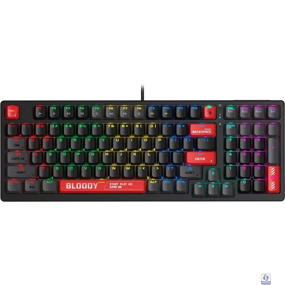 Клавиатура проводная A4Tech Bloody S98 красный (механическая, USB, for gamer, LED) (S98 RED)