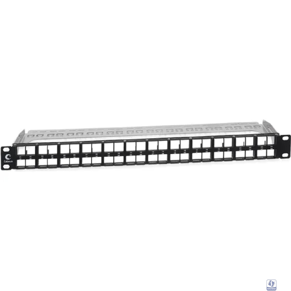 Cabeus PLBHD-48-SH-1U Модульная патч-панель высокой плотности 19" (1U), 48 портов, для экранированных модулей, с задним кабельным организатором (без модулей)