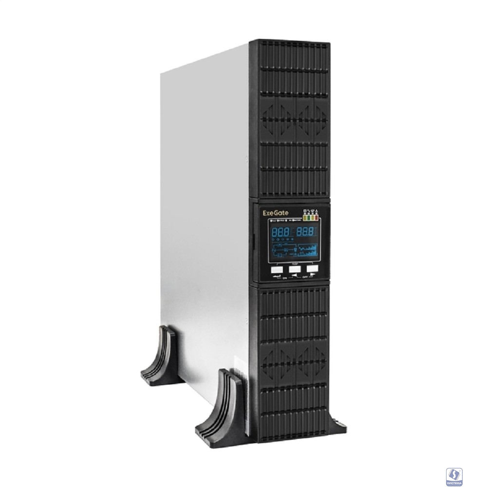 Exegate EX293048RUS ИБП On-line ExeGate PowerExpert ULS-1000.LCD.AVR.1SH.2C13.USB.RS232.SNMP.2U <1000VA/1000W, On-Line, PF=1, LCD, 1*Schuko+2*C13 , RS232, USB, SNMP-slot, Rackmount 2U/Tower, металличе