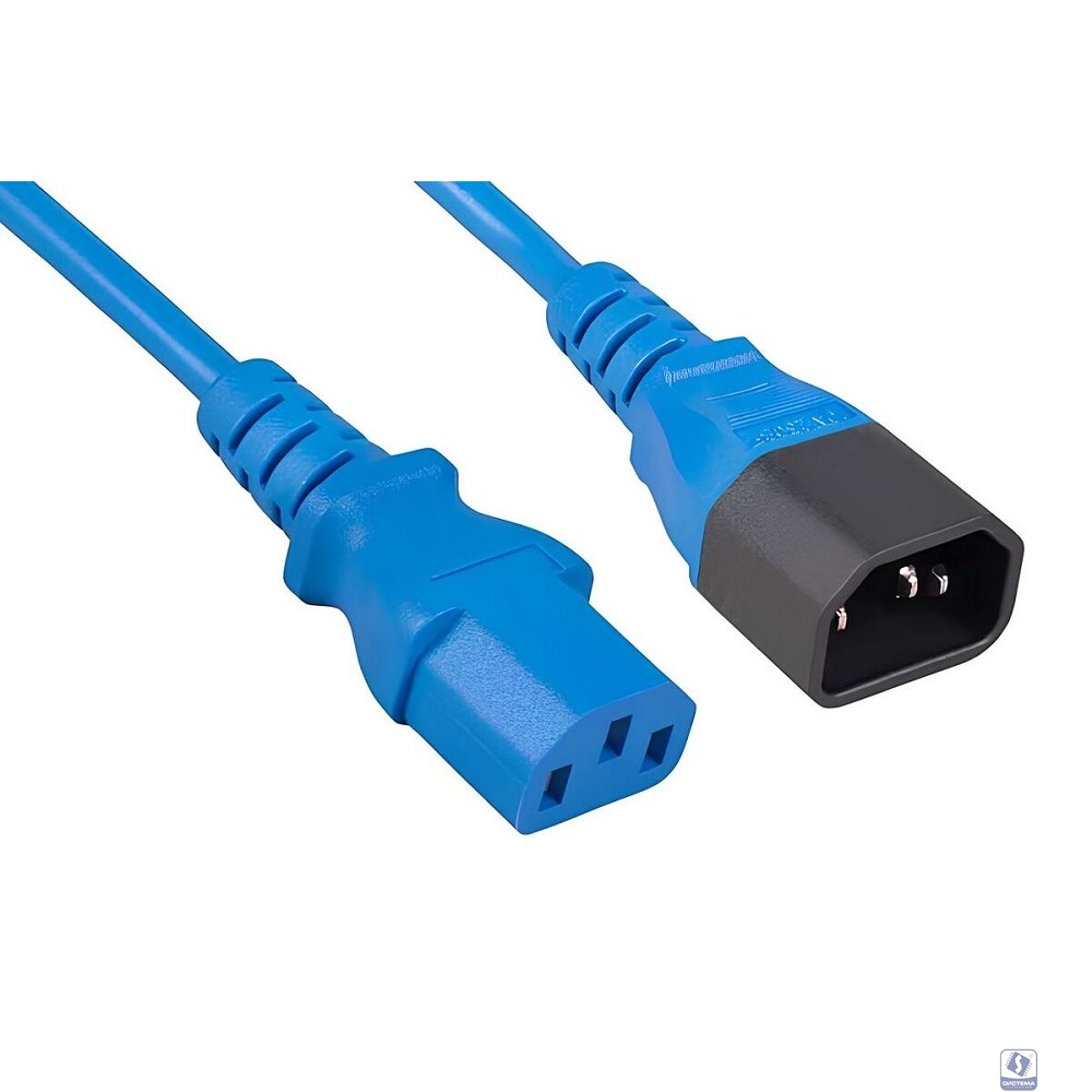 CABEUS PC-189-VDE-1.5-1.8M-BL КАБЕЛЬ ПИТАНИЯ МОНИТОР-КОМПЬЮТЕР C13 - C14 (3X1.5), СИНИЙ, 1.8 М