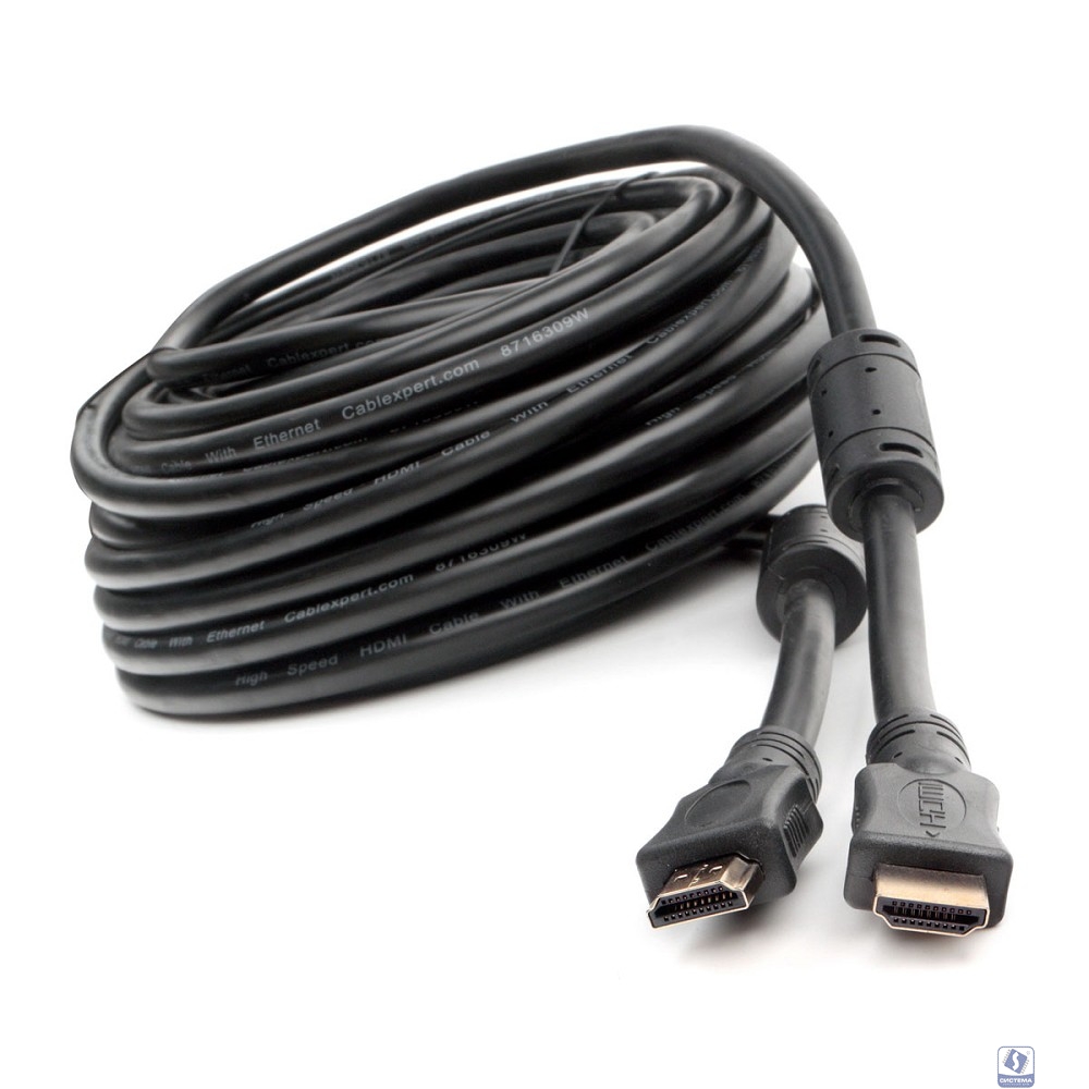Кабель HDMI Cablexpert 19M/19M, v2.0, медь, позол.контакты, экран, 2 фер.кольца, 20м, черный, пакет (CCF2-HDMI4-20M)