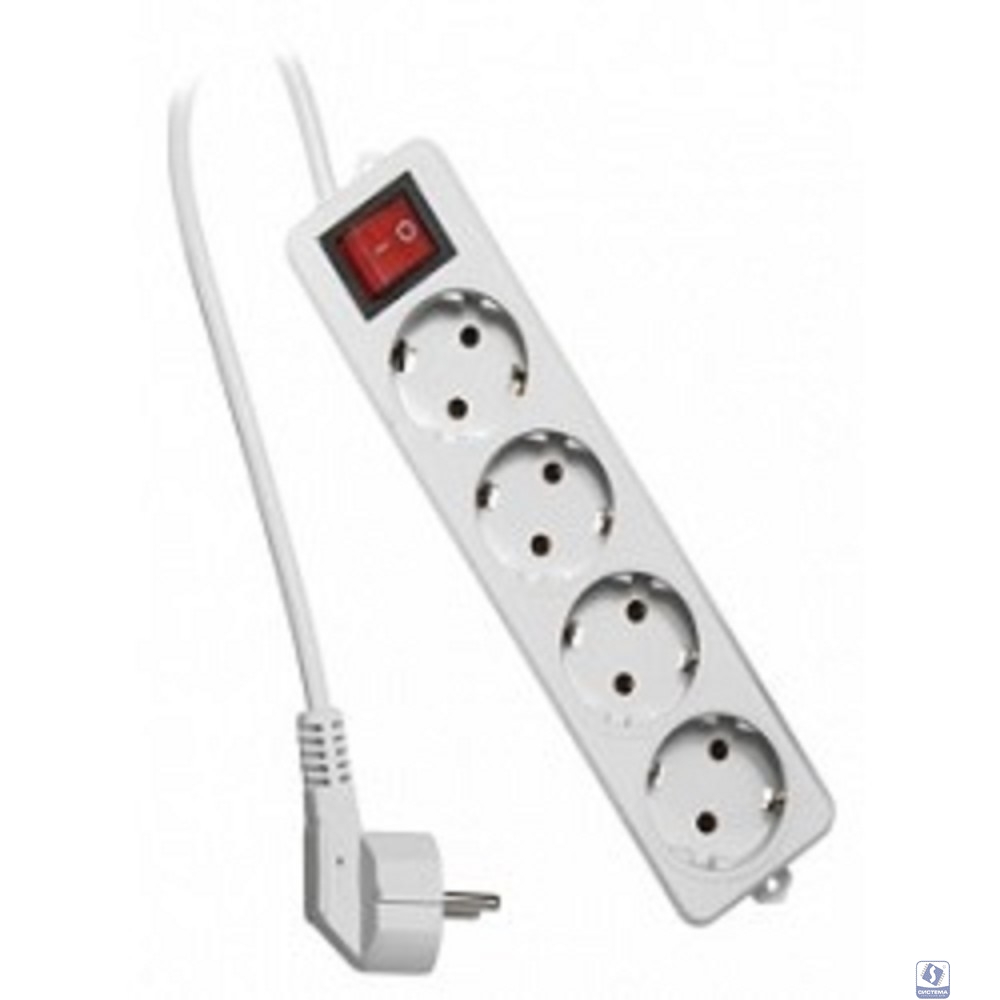 Гарнизон Сетевой фильтр  ELB-G4-W-2, 4 евророзетки с выключателем и заземлением, допустимый ток 16А, длина 2м.