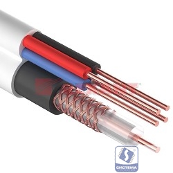 Rexant (01-4021) Кабель видеонаблюдения +4 жилы 100м  белый  (ККСВ) 