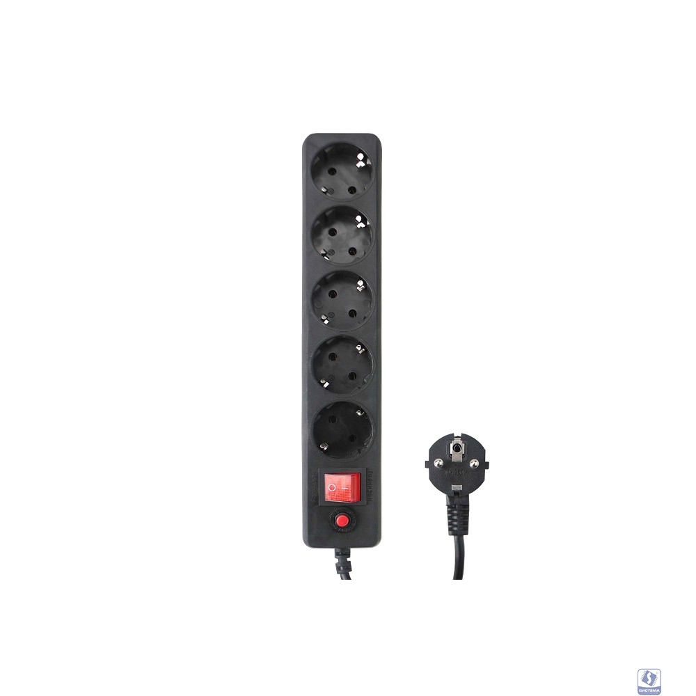 Гарнизон Сетевой фильтр EHLB-2 10А 3м 5 розеток чёрный (21218) 