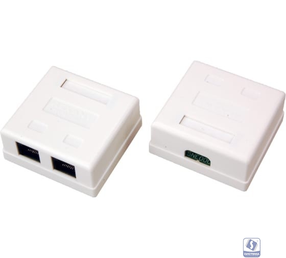 Rexant (06-0105-C) Розетка сетевая LAN, на стену, 2 гнездо 8Р8С (RJ-45), CAT 5е