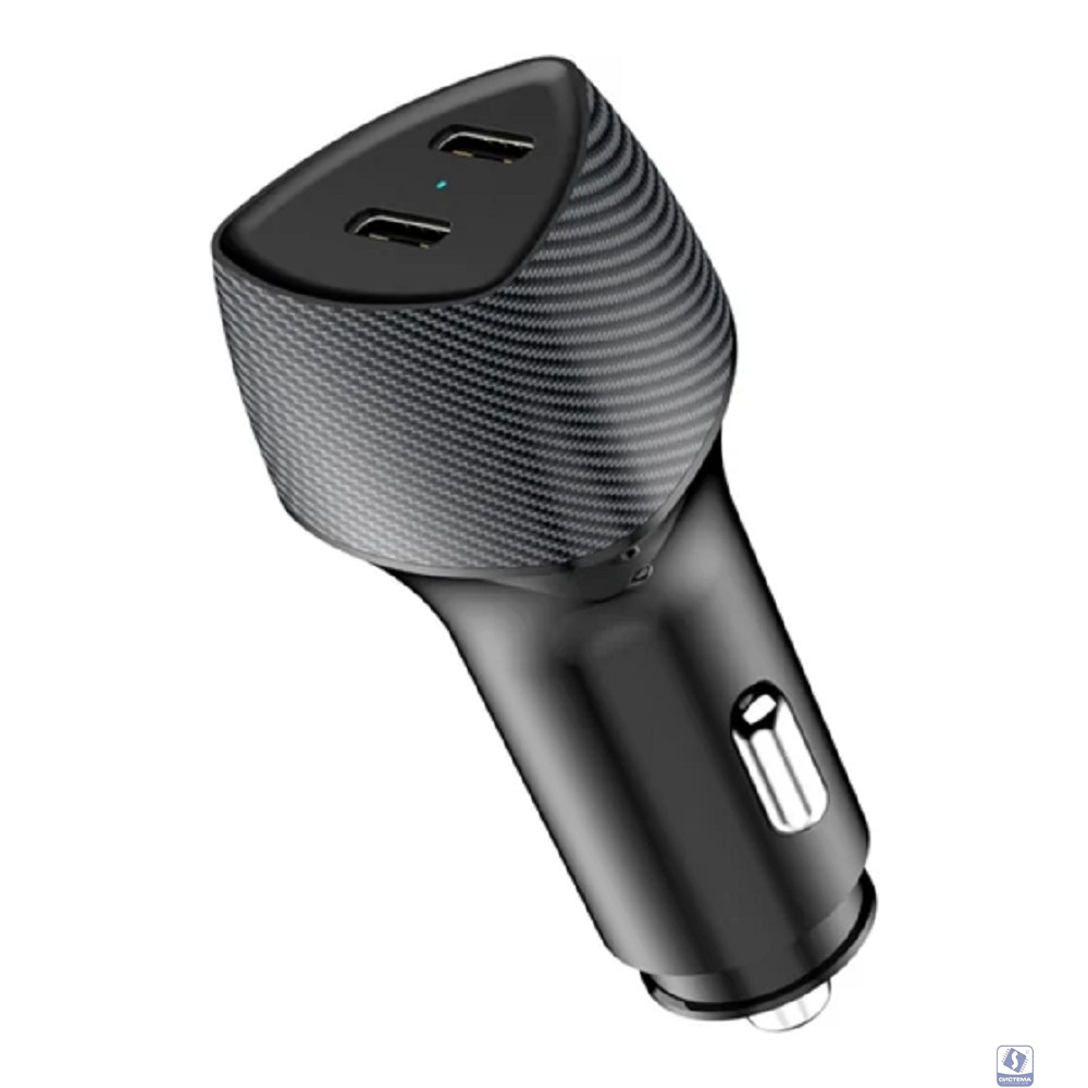 Rexant (16-0244) Автомобильное зарядное устройство с двумя портами (USB-C PD + USB-C PD) со световой индикацией, 40Вт, черное 