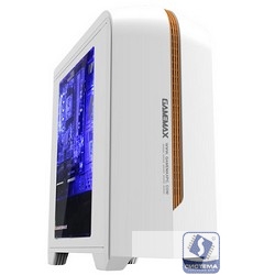 GameMax [H601W(B)] Корпус GameMax  (голубая подсветка,без БП)