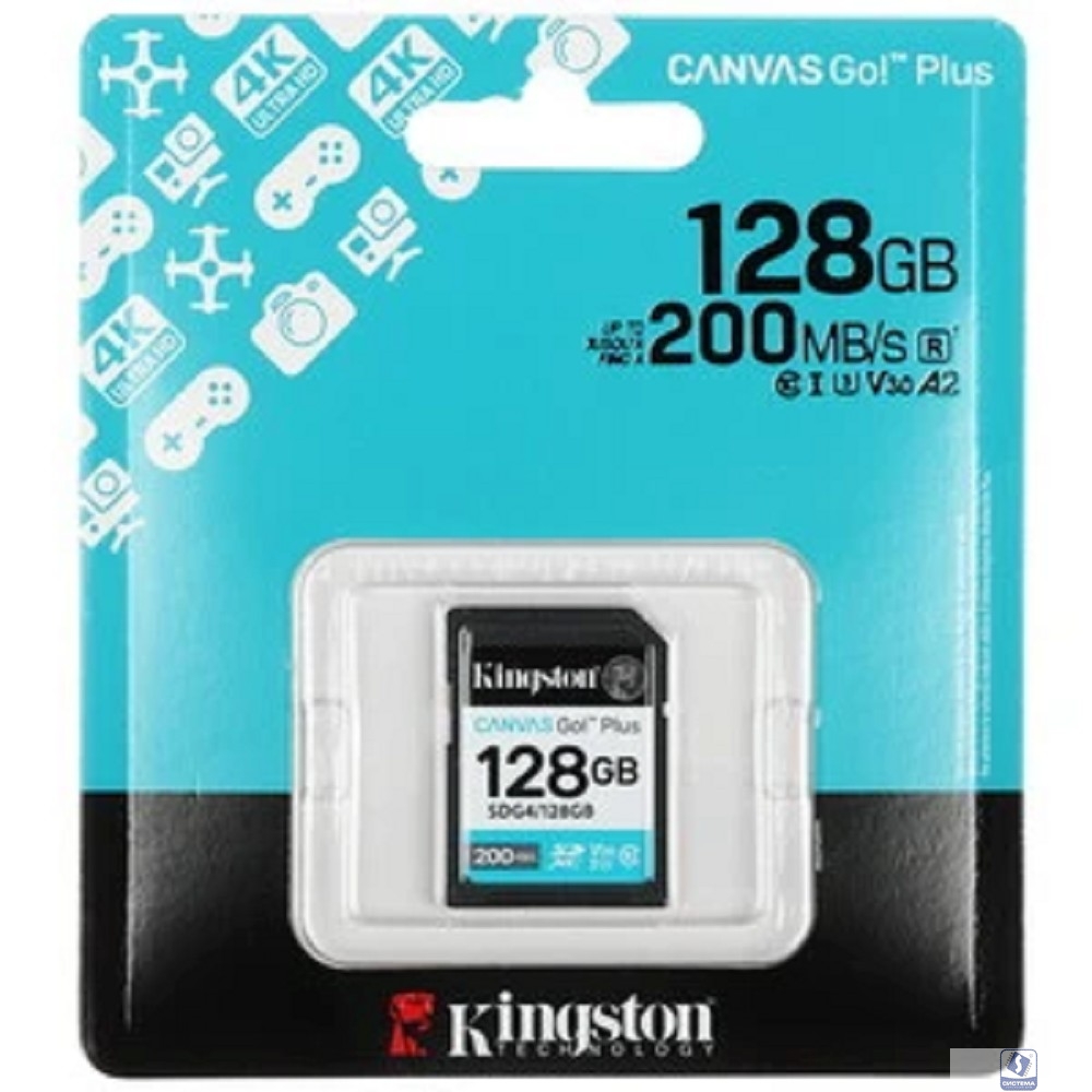 SecureDigital 128GB  Kingston Canvas Go Plus Gen4 200MB/s C10 UHS-I U3 V30