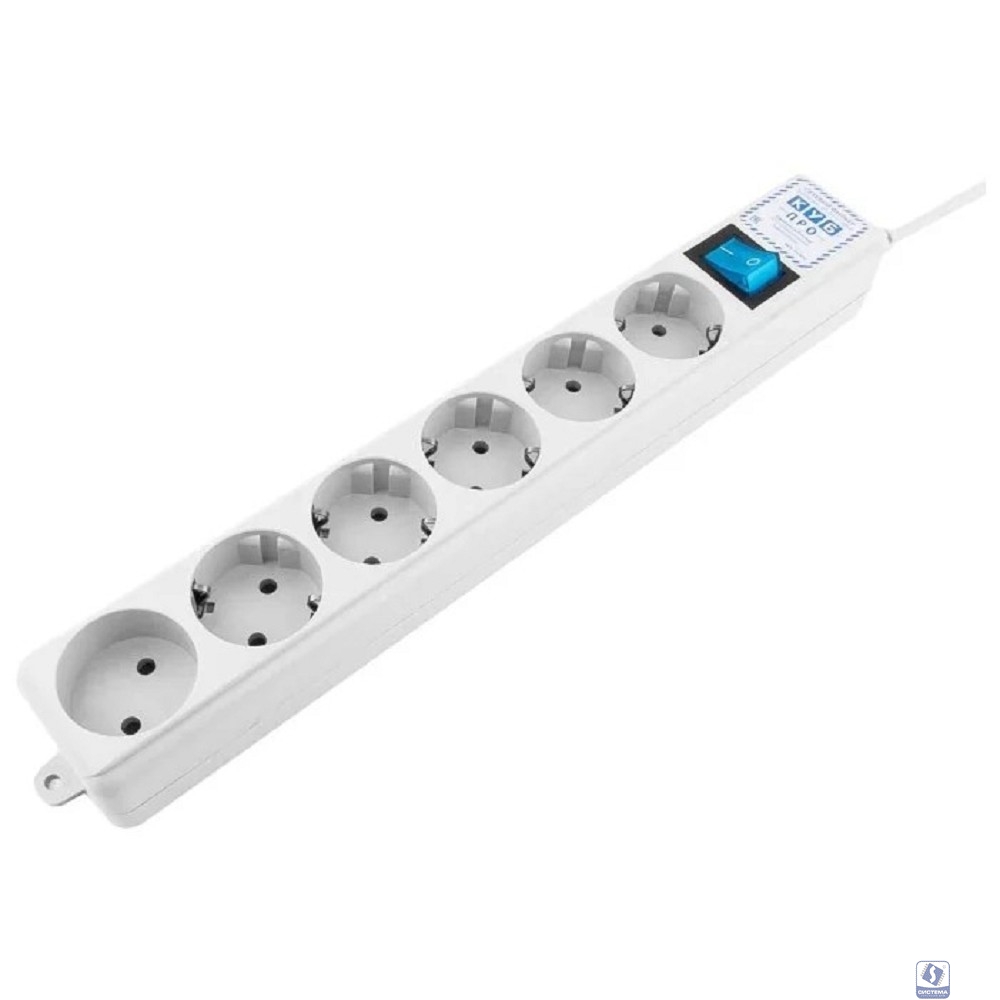 PowerCube PRO Фильтр-удлинитель (SPL(5+1)-16B-P-3М) 3.0 м, 6 розеток, 16А/3,5кВт, LC контур - подавление В/Ч помех