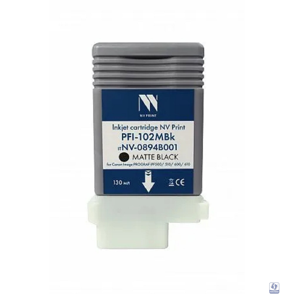 Струйный картридж NV Print PFI-102MBk (NV-0894B001) Matte Black для Canon ImagePROGRAF iPF500/510/600/610 (130 мл) 