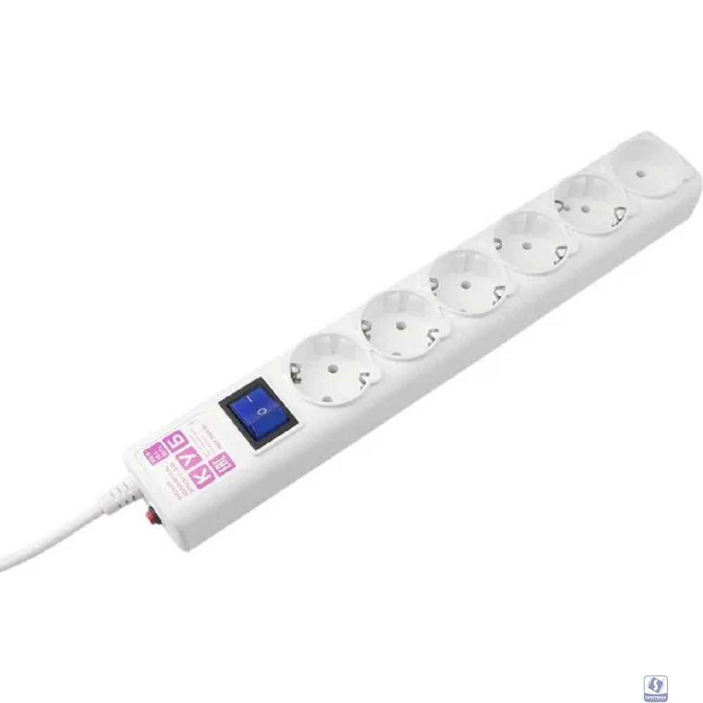 PowerCube Фильтр-удлинитель (SPG(5+1)-16B-0,5M) 6 розеток, 0,5 м,16А/3,5кВт, белый