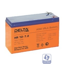 Delta HR 12-7.2 ( 7.2 А\ч, 12В) свинцово- кислотный  аккумулятор