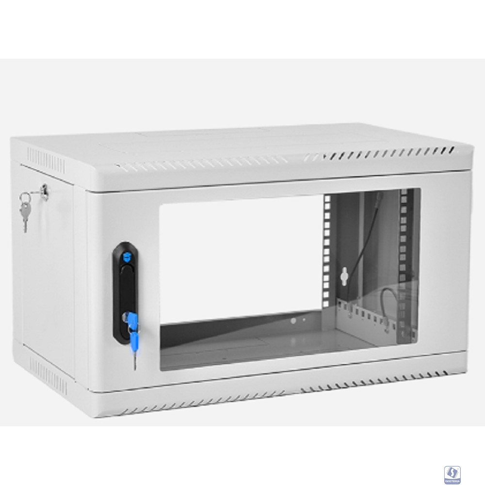 ЦМО Шкаф телекоммуникационный настенный сварной 6U (600 x 350) съёмные стенки, дверь стекло, ШРН-6.350