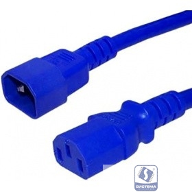 Hyperline PWC-IEC13-IEC14-1.8-BL кабель питания монитор-компьютер IEC 320 C13 - IEC 320 C14 (3x0.75), 10A, прямая вилка, 1.8 м, цвет синий