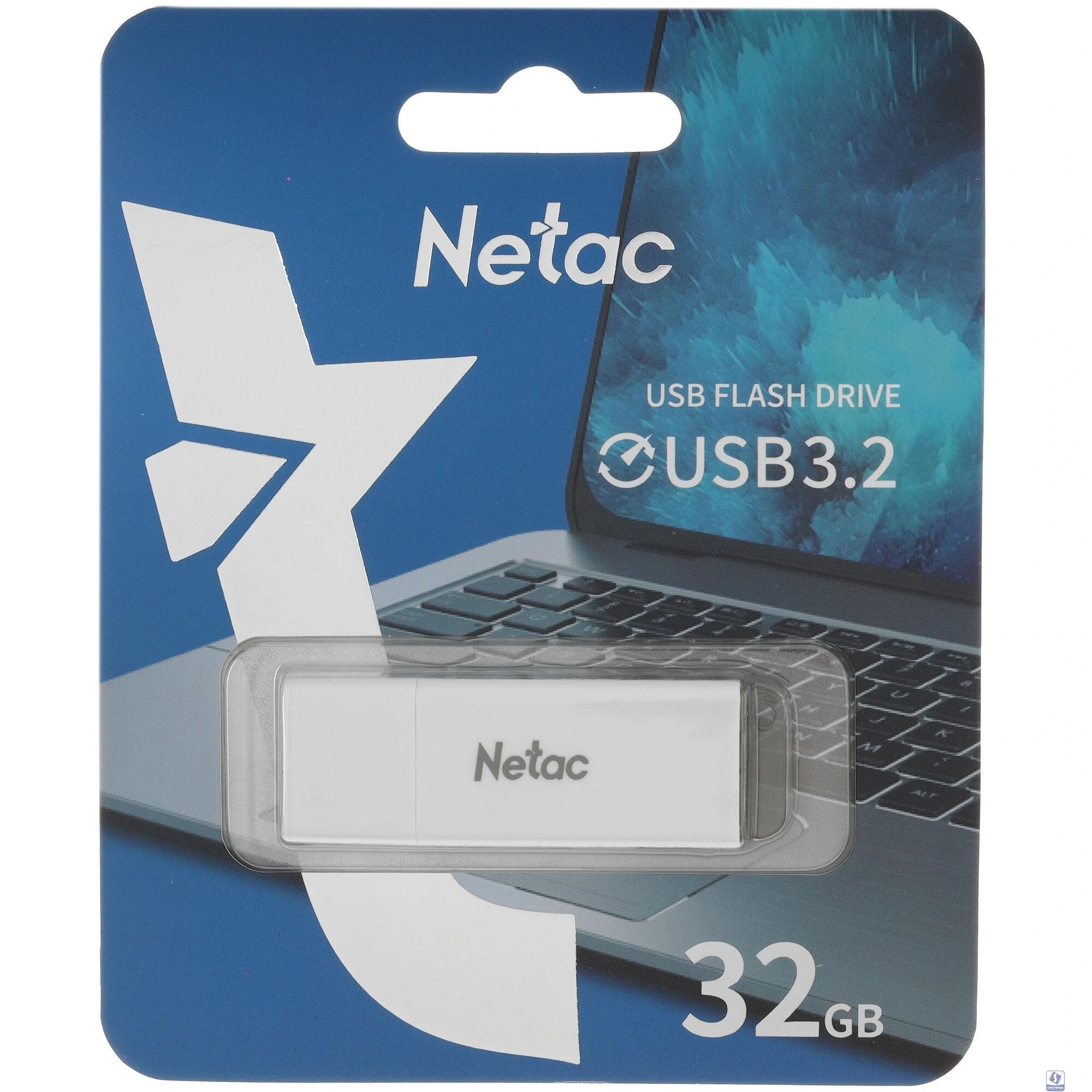 Netac USB Drive 32GB U185 White USB3.0  [NT03U185N-032G-32WH], LED индикатор 