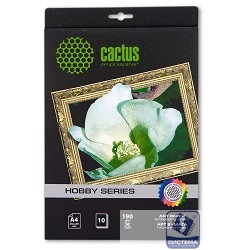 Cactus CS-DA419010L Фотобумага c тиснением " Лён" матовая, А4, 190 г/м2, 10 листов