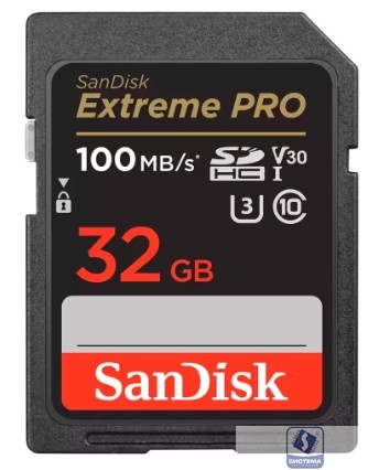 SecureDigital 32GB SanDisk Extreme Pro SD UHS I  Card for 4K Video for DSLR and Mirrorless Cameras 100MB/s Read & 90MB/s Write, Lifetime Warranty