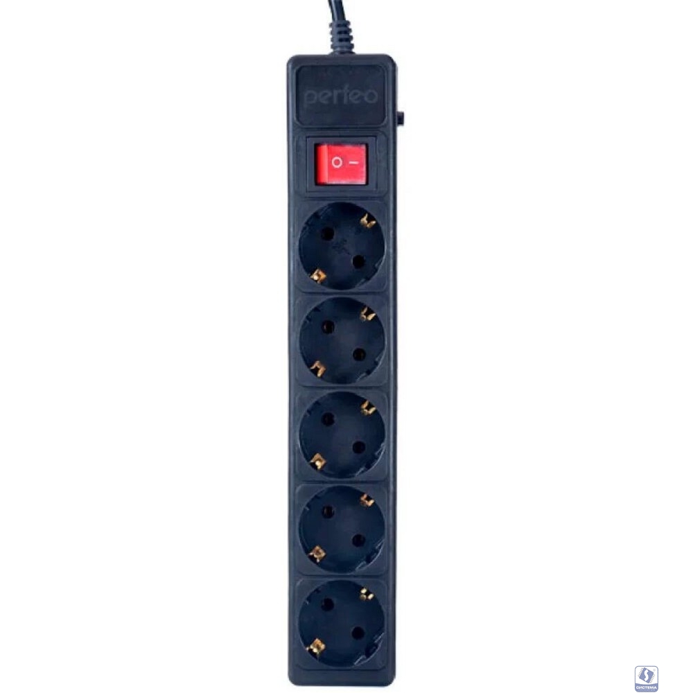 Perfeo Сетевой фильтр "POWER+",PF_A4662 (5,0м, 5 розеток, черный (PF-PP-5/5,0-B))