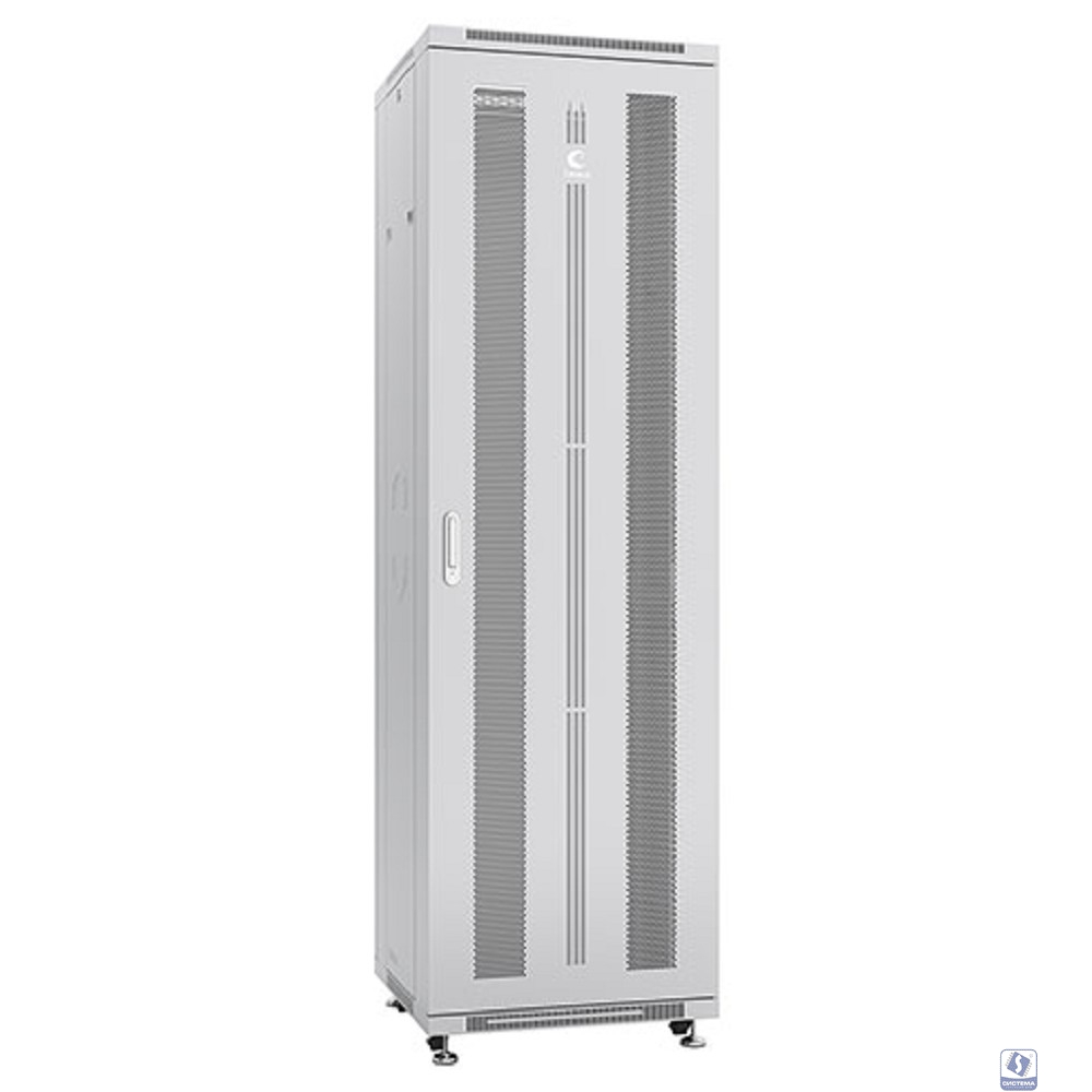 Cabeus ND-05C-42U60/80 Шкаф монтажный телекоммуникационный 19" напольный для распределительного и серверного оборудования 42U 600x800x2055mm (ШхГхВ) передняя и задняя перфорированные двери, ручка с за