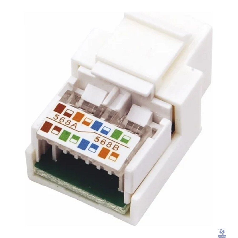 Rexant (03-1011) Модуль Keystone Jack RJ-45(8P8C), UTP, CAT 5e, тип 180 градусов, белый